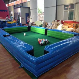 12mLx6mW (40x20ft) with 16balls Funny Billiard Sport game inflatable football snooker table,soccer pool table for amusement park with blower