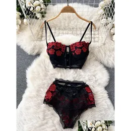 Bras define lingerie sirreiny sensual renda floral de 2 peças ternos de bordado bordado bordado