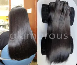 Super Double Drawn Bone Straight Hair 3 Bunds Extensions Brasilian Virgin Raw Nuticle Justised 100 Human Hair Weave8927966