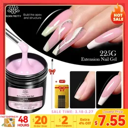 225g Extensão de unhas gel geléia branca rosa Clear Gel Gel Polip