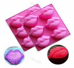 Seksowne czerwone usta 3D silikonowe kremówka czekoladowe dekorowanie formy guma guma galaretka mydło w wosku formy na przyjęcie weselne 2010878