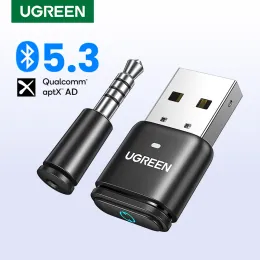 어댑터 UGREEN USB Bluetooth 5.3 송신기 PS5 PS5 PS4 닌텐도 스위치 헤드셋 스피커 마이크 Bluetooth 수신기 용 APTX HD AD 오디오 어댑터