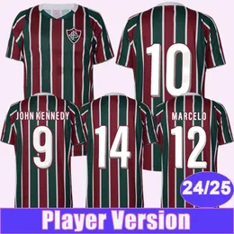 24 25 Fluminense Player Mens 축구 유니폼 Akeno Ganso Andre G. Cano Guga Marcelo John Kennedy Home Football Shirts 짧은 소매 유니폼