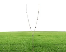 OYB New Korean Fashion FourLeaf Clover Long Necklace Pendant Chain Women039sカラーフラワーセータージュエリー8801050