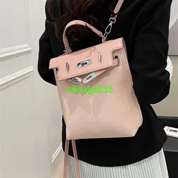 Läder ryggsäckväskor Trusted Luxury Ky Handbag Sydkoreas nischryggsäck för kvinnor 2024 Ny Highend Highcapacity ryggsäck Internet Cel har logotyp HBQ80Z