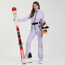 Jackets Skiing Jackets 2023 Winter OnePiece Ski Suit Warm Fitting Women Outdoor Snowboard Jacket Overalls Windproof Waterproof Jumpsuits