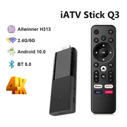 ボックスQ3スマートブラックテレビスティックHDRアンドロイドTV 10 AllWinner H313 4K ATV HDRポータブルTVプレフィックス2.4G/5G WiFi BT5.0 OTG vs X96S TX3