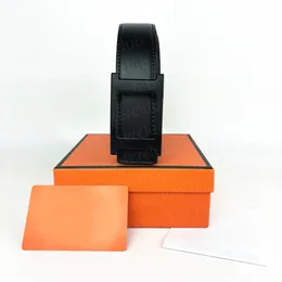 man belt mens designer belts womens belt business leisure fashion belt alloy big letter buckle printed leather mens belt woman waistband with orange box