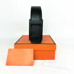 Man Belt Herren Designergürtel Damengürtel Business Freizeit Fashion Belt Legierung Großer Buchstaben Schnalle gedruckt Leder Herren Gürtel Frau Bund mit Orangenschachtel