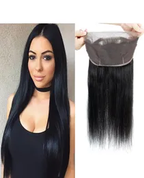 360 Lace Frontal Straight Closure Brazilian Peruvian Malaysian Real Virgin Human Hair One Lace Band Frontal Closure Length 818 In8013539