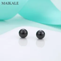 Stud Earrings MAIKALE All-match Two Size Ball Round Trendy Multicolor Ceramic For Women Jewelry High Quality Exquisite Gift