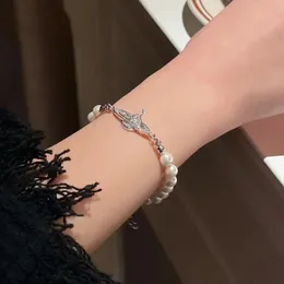 Bracciale di Saturno perla perla con perline Diamond Diamond Tennis Planet Braccialetti Woman Gold Designer Jewelryfashion Accessori con scatole8888888