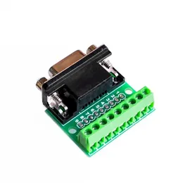 new 2024 DB9 RS232 Serial to Terminal male Adapter Connector Breakout Board Black and Green for DB9 RS232 Serial Adapter with Length Greater