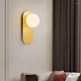 Duvar lambası 7W Cam Ball Işık Modern Oturma Yatak Odası Başucu Led Kapalı Dekor Sconce G9 Ampul 85-265V armatür