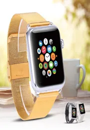 Guld rostfritt stål klockband för Apple Watch Band 42mm 38mm Adapter Metal Connector Classic Buckle for Hoco Apple Watch1136882