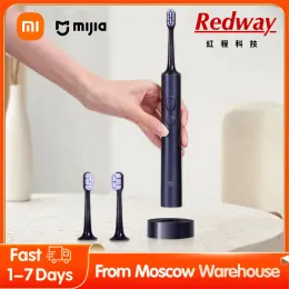 Heads Xiaomi Mijia T700 Sonic Electric Toothbrush LED Display IPX7 Full Machine Waterproof Super Dense Soft Bristle Inductive Charging