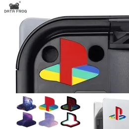 조이스틱 데이터 개구리 6pcs PS5 콘솔 로고를위한 맞춤형 비닐 데칼 스킨 PS5 콘솔 디스크 버전 디지털 버전 용 스티커