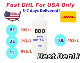 Bästa erbjudande för USA 99,9% PURITY 1 4-B Glykol 14 BDO 14 BDO 14B CAS 110-63-4 1, 4-Diol 1 4-butanediol 14b 1,4-butylen BDO Factory Direct Sale DHL Gratis frakt Fastleverans