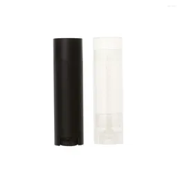 Speicherflaschen 5pcs 5 ml leere ovale Lippenstiftrohre Weißer schwarz nachfüllbare Lippenflasche Kunststoff DIY Deodorant Behälter Halter