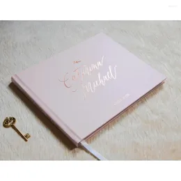 Party Supplies Personalized Wedding Guest Book Blush And Rose Gold Guestbook Custom Po B