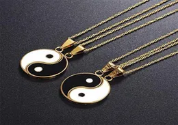 Pendant Necklaces 2Pcsset Of Stainless Steel Yin And Yang Necklace Puzzle Personality Trend Birthday Couple Gift JewelryPendant9420593