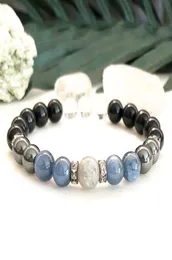 MG0880 NOVO DESIGN Mens A Garde Kyanite Bracelet Hematita Natural Labradorita Pulverize Handmada Jóias de Turmalina Negra 4845532