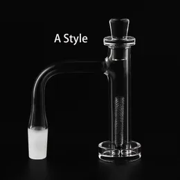 Fully Welded Beveled Edge Control Tower Terp Slurper Quartz Banger 10 mm 14 mm 18 mm Smoking Seamless Nail with Black Beads Quartz Column for Dab Rig Pipes