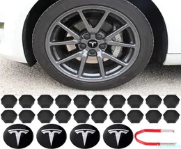 Para Tesla Aluminium Modelo 3 S x Y Centro de roda Centro de tampa do cubo Tampa de parafuso Kit de logotipo Decorativo Tampa Acessórios de modificação de tampa 6366881