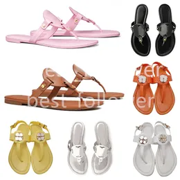 Designer Sandaler för kvinnor tofflor Slip Slides Triple Black White Pink Red Brown Sandal Leather Patent Slipper Flip Flops Slide Womens Shoes