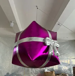 3x3m 10x10ft 빛나는 거대한 크리스마스 풍선 선물 상자 장식용 공휴일 선물 광고