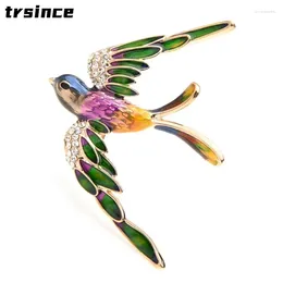 Broches Swallow Flying Flying For Women Rhinestone Azul Purple Purple Multicolor Bird Weddings Broche Pins Gifts Gifts