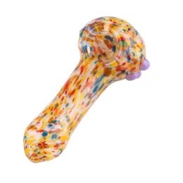 Glass Bong Bowl Colorful Spoon form handhållen glas rörskål vattenrör för torr ört tobaksförbränning rökning tillbehör