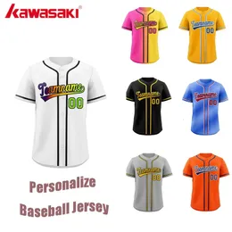 Dostosuj koszulkę baseballową Sublimację Streetwear Spersonalizowane koszule baseballowe mundur sportowy dla mężczyzn dla kobiet dorosłych i młodzieży 240412