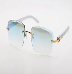 óculos de sol sem aro de moda sem aros de braços brancos Óculos de sol unissex deslumbrarem decoração de moldura de ouro de alta qualidade5626486