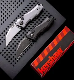 KS 7350 Automatic Tactical Folding Knife 9Cr18Mov BlackWhite Stone Wash Blade 6061T6 Handle EDC Pocket Knives With Retail B8115482