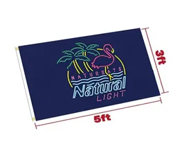 Naturtays Outdoor Flags Man Cave Wall Bier Natural Light Banner 3 x 5 Fuß mit zwei Messing -Teilen7638086