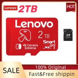 Karten Lenovo Original 2TB SD -Speicherkarte Hochgeschwindigkeit SD/TF Flash Card V30 Micro TF/SD -Karte mit kostenlosen SD -Adapter für Telefoncomputer Cam