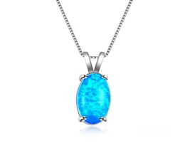 Düğün Mücevherleri Luckyshine 1pcs Muhteşem Stil İnce Mavi Oval Opal Taş Gümüş Moda Kadınlar Cazibe Kolye Kolye 6959733