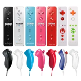 Mice 2 in 1 Remote and Nunchuck Controller Wii Motion Plus Remote Controller Gamepad Nunchuck Controller for Nintendo Wii