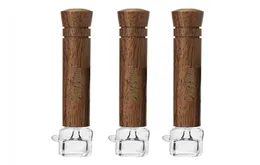 LeafMan Smoking Glass One Hitter Pipes Bat With Suitable Size Wood Handle Walnut Wooden Tobacco Pipe Herb Grinder Accessoires7375130