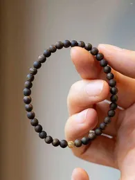 Strand Natural Brunei Soft Silk-klass Agarwood Single Ring Armband Nanhong Agate Lucky Beads Gift Buddha för kvinnor