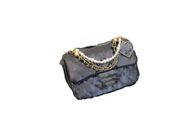 2024高級デザイナーバッグレディースハンドバッグデザイナーLuxurysL Ladie Shourdled Bags Pearls Chain Woolen