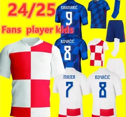 24 25 Euro Cup Modric Soccer Jerseys Kroatien National Team 2024 2025 Brekalo Perisic Football Shirt Brozovic Kramaric Rebic Livakovic Men Kids Kits Uniform 888