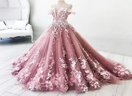 Princess 2018 Dresses Prom Long Off the Counder Counter Long Lace Evening Donshs Quinceanera Vestidos Custom Made Bridal Guest D5264039