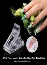 Transparent nagelpetsar klipp finger nagel förlängning uv led plastbyggare klämmor uv gel clip manicure nagelkonst verktyg satser b055226s3337242