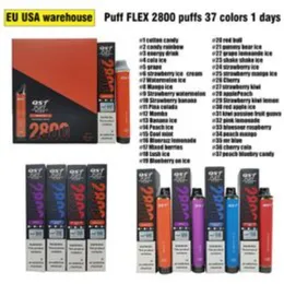 High Electronic Cigarettes Puff flex 2800 puffs QST 850mah Battery Device Vape Pen With Security Code 8ml disposable USA EU warehouse