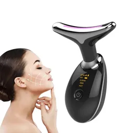 EMS Wärme Nackenhebung und Ziehung der Massagebaste Elektrische Mikrodurchmesser Faltenentferner LED PON FACE Beauty Hautpflege Massage 240417