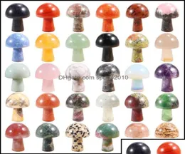 Arts And Crafts Gifts Home Garden Small Natural Quartz Stone Mini Mushroom Carving Crystal Healing Decoration Dh Ot5T74647050