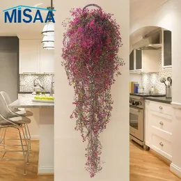 Flores decorativas de videira realista pendurada guirlanda a vida acessível inovadora artificial para casamentos de alta qualidade de flor de seda colorida de alta qualidade