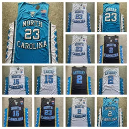 Kuzey Carolina Koleji Basketbol Formaları NCAA Basketbol 23 Michael College Jersey Laney Bucs Lisesi Dikişli 15 Carter Michael 2 Anthony Boyutu S-XXL
